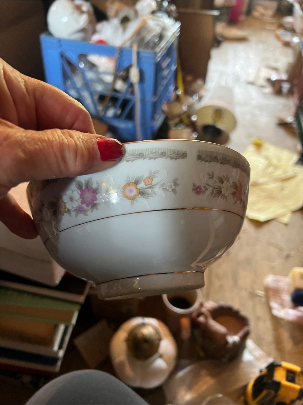 Vintage Porcelain Floral Gold Trim Bowl